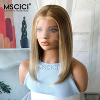 Perruque Lace Front 13x6 en Cheveux Humains Brésiliens Lisses Blond Cendré Sans Colle Prête à Coiffer 100% Cheveux Naturels 14-26 pouces