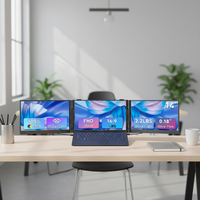 Écran d'extension d'ordinateur portable triple ultra-fin S8PRO, IPS 1080P 60HZ 14 pouces, double triple écran portable pour ordinateurs portables