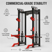 Ensemble d'équipements combinés robustes pour entraînement complet : Machine Smith et Cage de musculation commerciale en acier moderne
