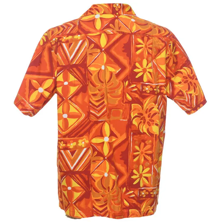 Yeni moda yüksek kalite erkek pamuk katı çiçek baskı hawaii gömlek