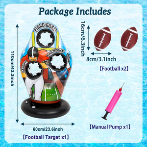 <b>Inflatable</b> Football Toss Target Game with 3 Holes <b>for</b> <b>Pool</b> & Backyard Interactive Play - Product Image 2