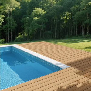 WPC Decking Revêtement de sol extérieur Décoration de cour de <span class=keywords><strong>piscine</strong></span> Co-Extrusion de <span class=keywords><strong>terrasse</strong></span> en relief 3D Imperméable - Product Image 1