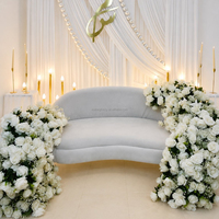 Décoration de mariage, chemin de fleurs artificielles en cascade de qualité supérieure pour hall d'hôtel, avec un mélange luxueux d'hortensias et de roses