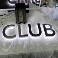 Enseigne lumineuse LED 3D personnalisée en acier inoxydable, rétroéclairée, compatible HomeKit, pour bureau, commerce, devanture de magasin, hôtel, décoration murale commerciale