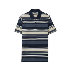 Polo Clásico a Rayas Diseñado para Hombres, Cómodo para Uso Diario, con Tela Suave y Transpirable para Salidas Versátiles e Informales - Product Image 1