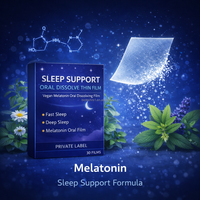 Film oral à dissolution rapide de mélatonine végétalienne pour un sommeil profond et rapide, marque privée, personnalisé, pour le soutien du sommeil
