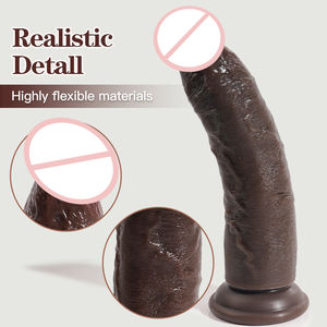 8.54 inci coklat tanpa bola <span class=keywords><strong>Penis</strong></span> buatan dengan cangkir hisap kuat Anal stimulasi vagina cocok untuk pria dan wanita Gay - Product Image 2