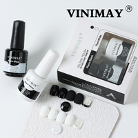 Ensemble de vernis gel noir et blanc Vinimay, normes européennes, sans HEMA ni TPO, livraison rapide, gel de base classique pour la couleur des ongles, pour le nail art