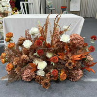 Composition florale artificielle flexible en terre cuite de 60 cm pour allée de mariage, style tropical, avec fleurs blanches