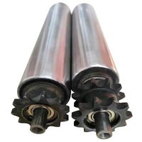 Rouleau de convoyeur en acier inoxydable galvanisé gaufré avec pignon double rangée, type entraîné et entraîné par une force externe