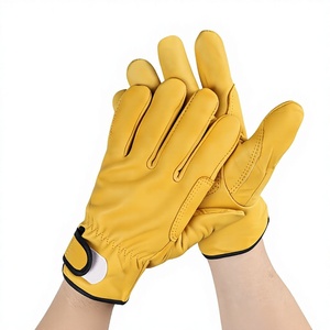 Guantes de soldador de piel de oveja al por mayor de fábrica, cortos, con aislamiento térmico, antiescaldaduras, resistentes al desgaste, engrosados, de protección personal - Product Image 1