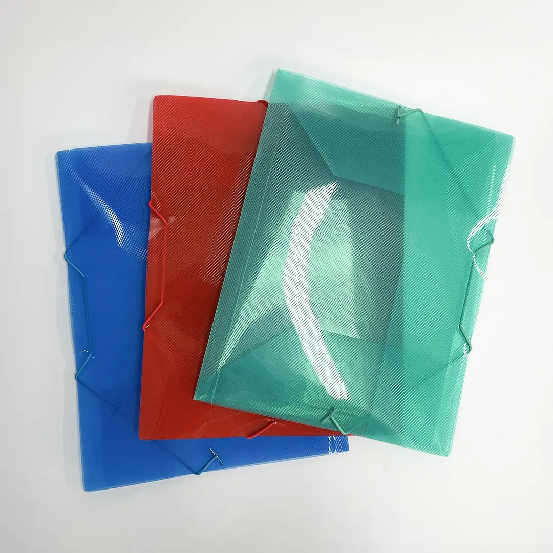 Custom colors PP document bag PP plastic file folder A4 office flap folder with elastic band