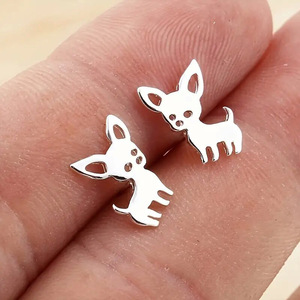 Orecchini a Perno a Forma di Volpe e Cane per Donne, Gioielli per Orecchie con Piccoli Animali, Accessori di Moda - Product Image 2