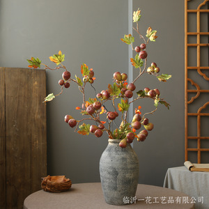 Yihua Floral Art Artificial Fig Branch <b>Silk</b> Flower New Chinese Style Home Decor Single Branch WHG001 - Product Image 1