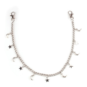 Chaîne de taille Yueli avec pendentif étoile et lune en alliage de zinc, style hip-hop punk pour femme, chaîne de pantalon pour soirée, chaîne de corps tendance - Product Image 5