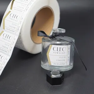 Fábrica preço papel texturizado luxo ouro folha adesivos adesivos adesivos privativos adesivo perfume garrafa rótulos com novo design
