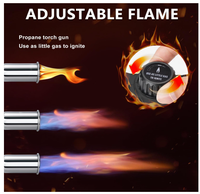 Torche au propane puissante avec conception détachable, torche de cuisine à flamme réglable, brûleur à flamme (réservoir non inclus)