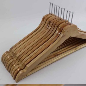 Cintre en <span class=keywords><strong>bois</strong></span> massif antivol de boutique Cintre en tissu antieffraction antidérapant à un étage pour garde-robe d'hôtels - Product Image 4