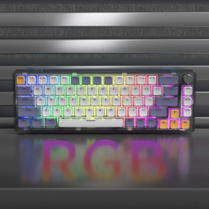 New USB-C LED Portable Transparent Gasket Hot Swappable Mechanical Gaming <b>Keyboard</b> RGB Backlit Compact 68 Clear Keycaps - Product Image 3