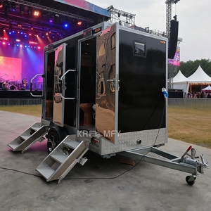 ห้องน้ำเคลื่อนที่แบบมืออาชีพ 2 ห้อง พร้อมฝักบัวอาบน้ำ ห้องน้ำเคลื่อนที่แบบพกพาสำหรับใช้งานกลางแจ้ง - Product Image 3