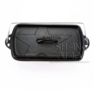 33x16.7 cm <span class=keywords><strong>Rectangulaire</strong></span> En <span class=keywords><strong>Fonte</strong></span> Casserole En <span class=keywords><strong>Fonte</strong></span> Pain Pain Maker avec couvercle en <span class=keywords><strong>fonte</strong></span> Lasagne Pan - Product Image 3