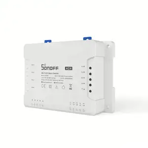 Sonoff 4CH R3, Smart Home Automation Module Din Rail Mounting Wireless WiFi Remote Control Smart Switch Work with Alexa Google