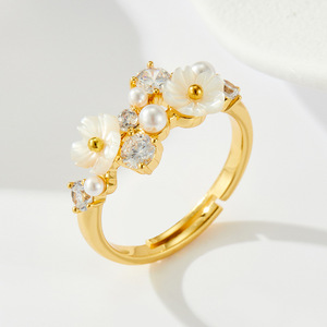 Flower Open <b>Ring</b> Zinc Alloy <b>Adjustable</b> Index Finger <b>Ring</b> Gift Jewelry - Product Image 4