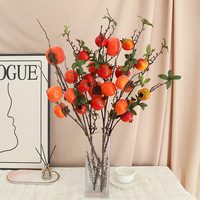 Fruits artificiels réalistes en mousse (grenade, kaki, pomme) pour seau de fleurs DIY, décoration intérieure, respectueux de l'environnement