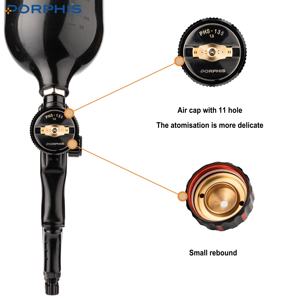 PORPHIS PHS-135 haute pression 600ml Pot noir alimentation par gravité aérographe outil pneumatique <span class=keywords><strong>vernis</strong></span> peinture pulvérisateur - Product Image 4