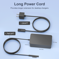 Adaptateur de chargeur rapide 65W pour Microsoft Surface Pro 4/5/6/7/7+/8/9 15V 4A 5V 1A Port USB-A Indicateur LED Qualité supérieure en vente