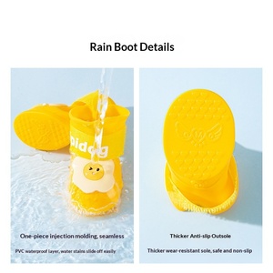 Chaussures pour animaux de compagnie imperméables et respirantes en silicone pour la pluie, motif œuf de dessin animé, anti-salissures, antidérapantes, résistantes à l'usure - Product Image 3