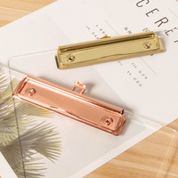 Carpeta acrílica transparente para archivos A4, libros de oficina para estudiantes, almohadillas para exámenes de escritura, carpeta de plástico dorado