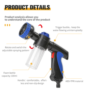 Bán Chạy Súng Phun Nước Vườn Bằng Bọt Tuyết Súng Phun Nhựa 10 Chế Độ Phun Chức Năng Vòi Phun Nước Vườn - Product Image 3