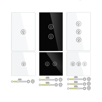 Interrupteur intelligent Wi-Fi Tuya 1 2 3 voies, variateur de lumière Wi-Fi, panneau en verre blanc tactile, 2 voies, Zigbee, variateur de lumière LED 220V