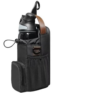 Fitness Magnetic Water Bottle Bag With Phone Key Pocket For Gym Workout <b>Black</b> - Product Image 5