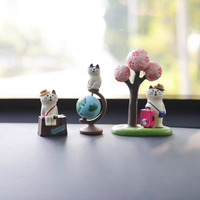 Ornement en résine style Zakka, figurine de chat japonais, cadeau de remise de diplôme, boîte mystère DIY faite à la main, décoration artisanale