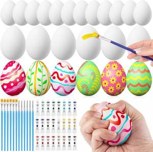 Kit de 24 Piezas para Colorear Huevos de Pascua, Pinturas para Decorar, Huevos Blancos de Ascenso Lento, Juguetes, Manualidades, Recuerdos para Fiestas, Suministros para Niños - Product Image 1