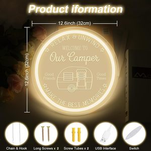 Camper Letreros Neon LED indoor hanging ambient light shop <b>sign</b> wall decoration light entrance indicator light luminous <b>sign</b> - Product Image 3