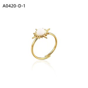 Anillo de moda Amy Amy chapado en oro con piedra natural en forma de sol estilo bohemio para mujer uso diario regalo joyería A0420 - Product Image 3