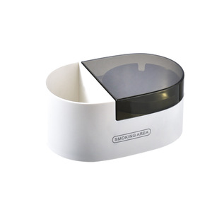 Time Machine Desktop Wall Mounted Ashtray With Lid Metal Round Smoking Area Large Size Household Use - Product Image 5