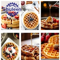 Machine à cônes et gaufres professionnelle 110v/220v avec revêtement antiadhésif en téflon et plage de température réglable