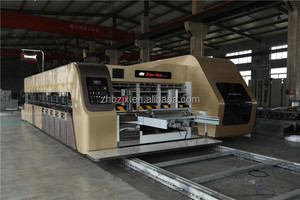 Chân không flexo 6 màu máy in véc ni Máy sấy Die Cutter rung Stacker sóng hộp carton Máy làm - Product Image 2