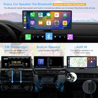 Pantalla Portátil CarPlay de 10.26 Pulgadas, Reproductor MP5 para Auto, Navegación Táctil, Cámara de Reversa, Reproductor Bluetooth para Auto
