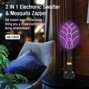 Xách tay có thể sạc lại Fly muỗi vợt điện muỗi Killer Fly Vỉ Đập điện tử Bug Zapper vợt - Product Image 5