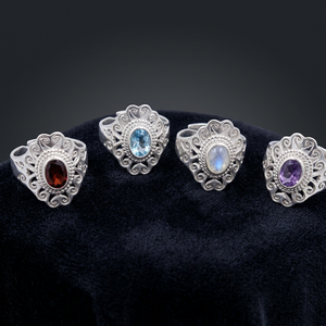 Handmade 925 Sterling Silver Women's Gemstone <b>Rings</b> with Topaz and Bezel Setting Wholesale From Indian Seller - Product Image 3