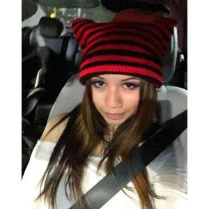 Bonnet tricoté SINSEN pour femme, motif chat, chaud et élastique, style décontracté, pour filles, adultes et enfants - Product Image 4