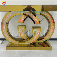 Table console rectangulaire de haute qualité avec miroir, style moderne doré pour la maison, l'hôtel, les mariages et les événements