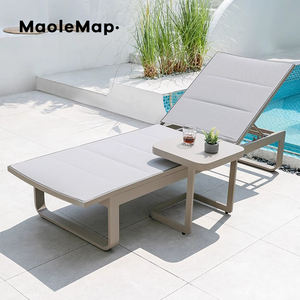 Cama de playa nórdica café patio sombrillas y bases ratán tumbona sombrillas al aire libre chaise lounge <span class=keywords><strong>tumbonas</strong></span> muebles de <span class=keywords><strong>piscina</strong></span> - Product Image 2