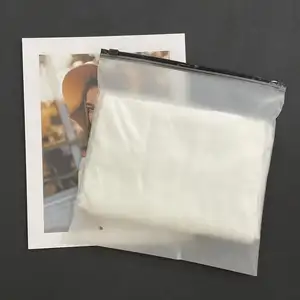 Matte Frosted PVC EVA Zipper Bag Custom Printed Logo Reclosable Slider Plastic Bag Frosted Zip Lock Bag