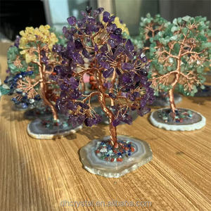 15-16 सेमी क्रिस्टल ढीले चिप्स एगेट कोस्टर नेटुर ग्रीन एवेन्टीयूरिन ट्री डिकोर के लिए फेंगशुई - Product Image 6